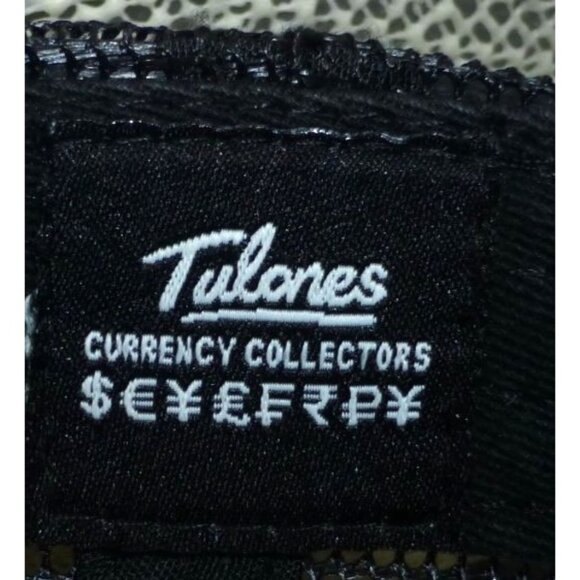 Tulones Currency Collectors Logo Snapback Hat Black & White Mesh Trucker - Picture 6 of 6
